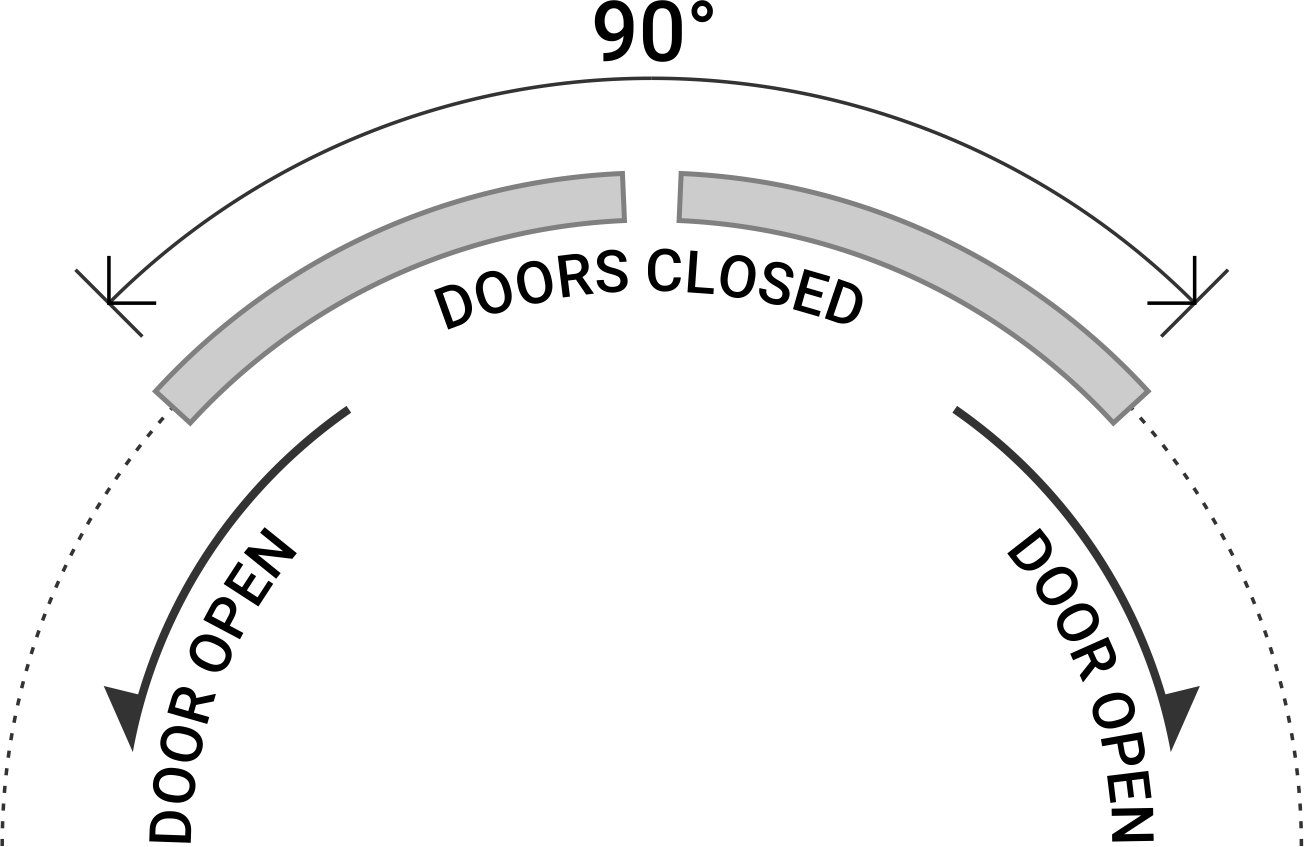 Curved – Single Track 2-Door 90˚